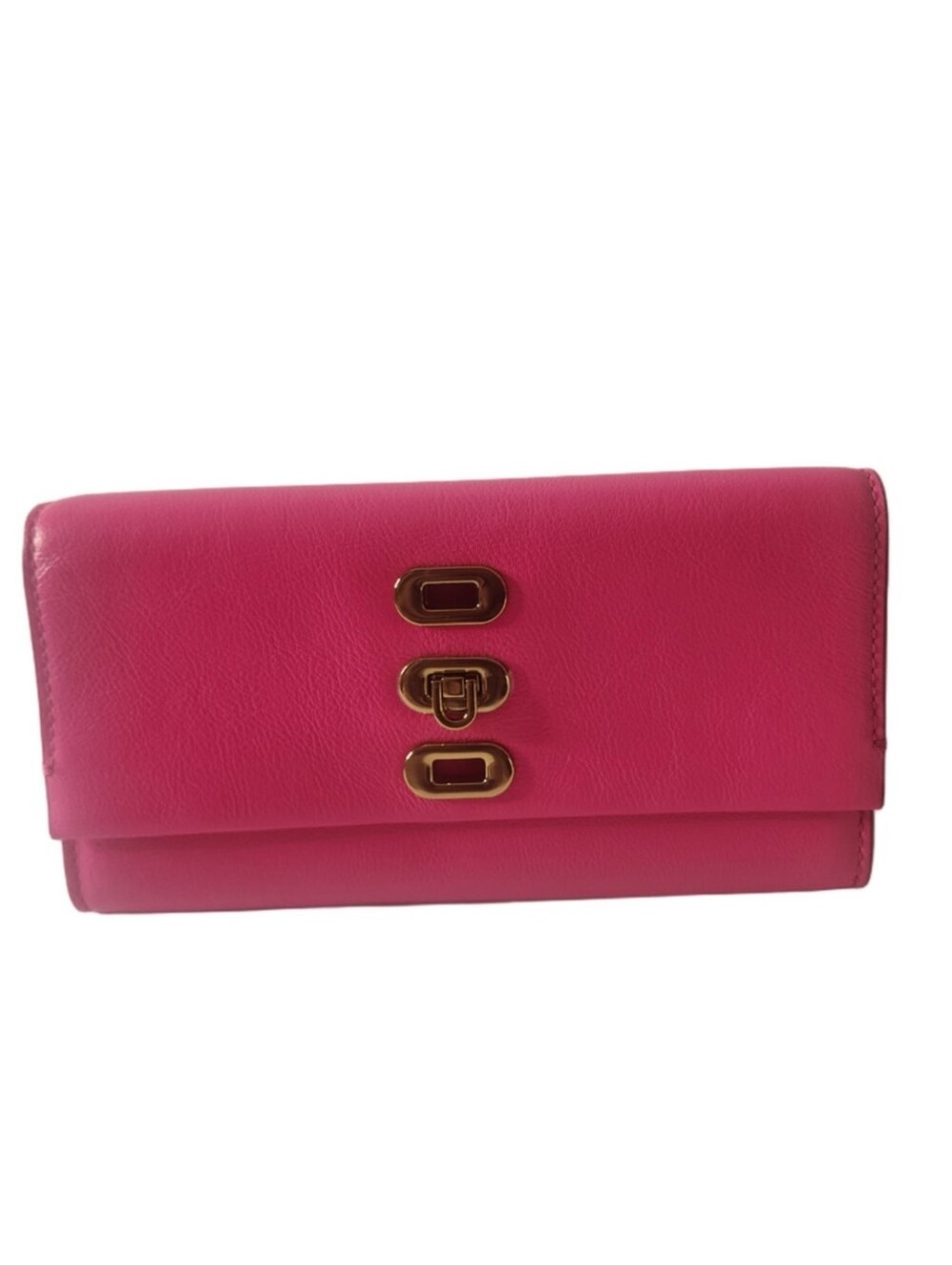 Fossil + Barbie Pink Leather Wallet Clutch with Gold Hardware Nwt